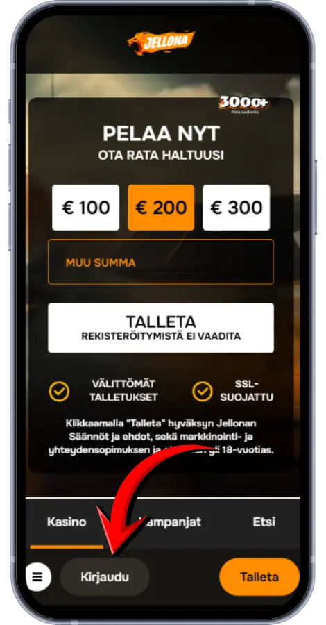 Jellona pikakasino – etusivu ja leijonamaskotti