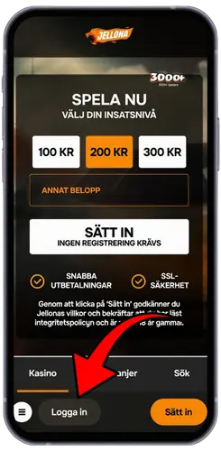 Jellona snabbcasino – startsida och lejonmaskot